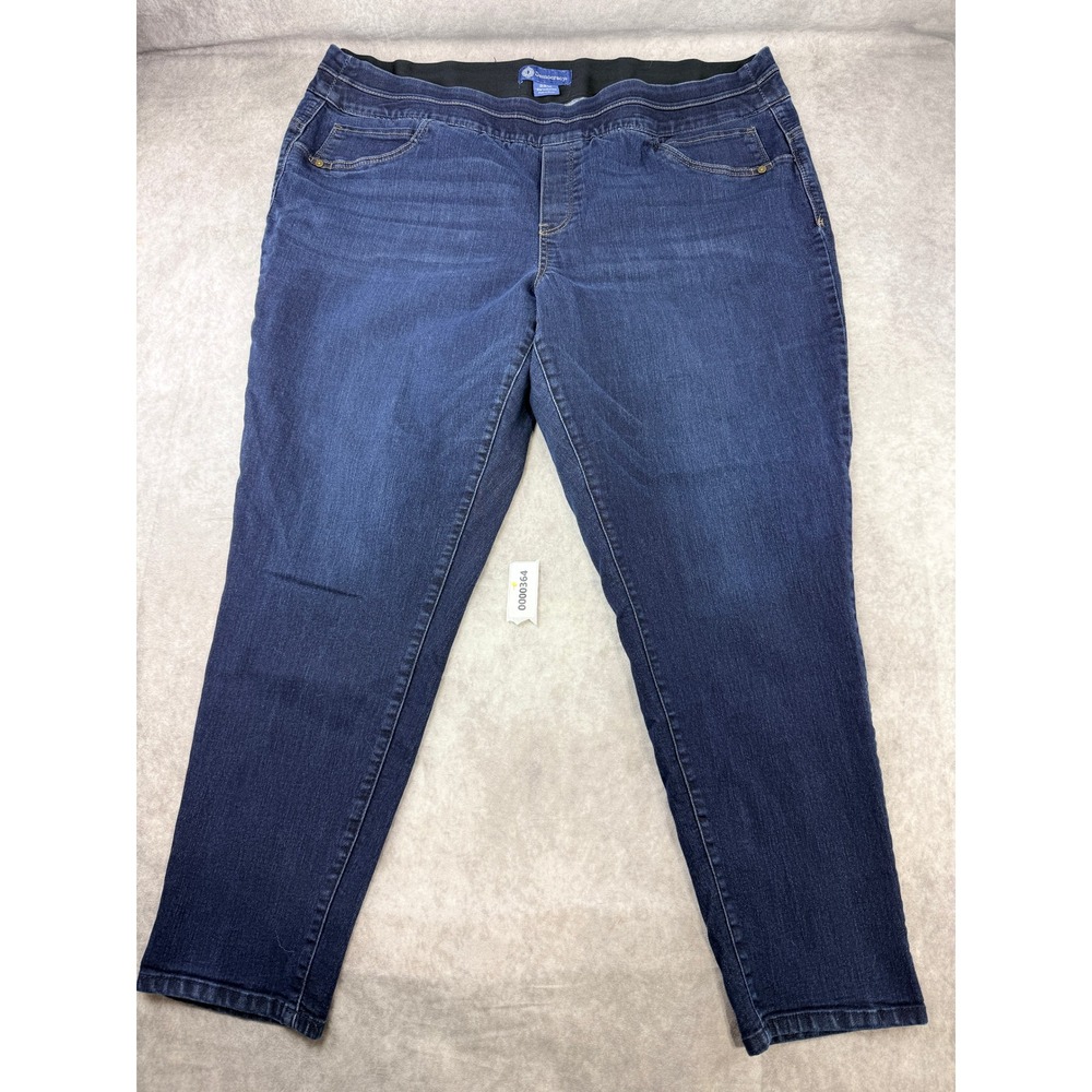 Democracy Absolution Pull On Jeans Womens 22W Dark Wash Straight Leg WBB1766A